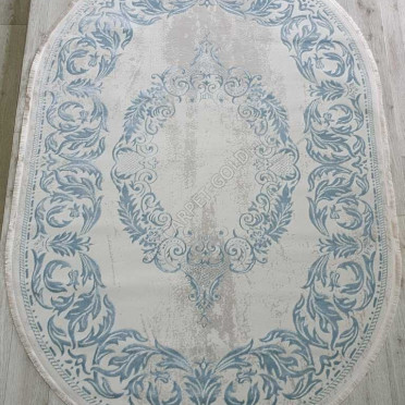 Турецкий ковер Amatis Lux 36567A OVAL BLUE / BLUE