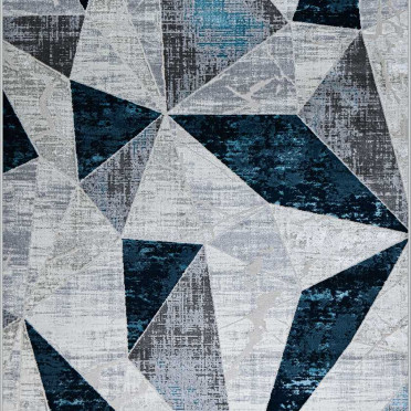 Геометрический абстрактный ковер 37515A STAN BLUE FLS / L.GREY Kleopatra