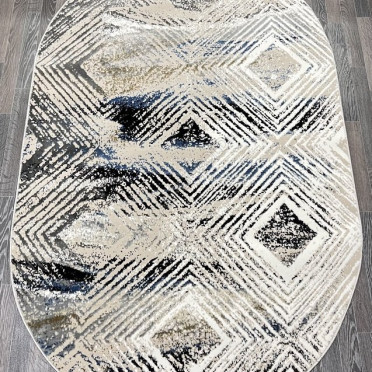 Турецкий ковер 40670A_LACIVERT / K.GRI ОВАЛ