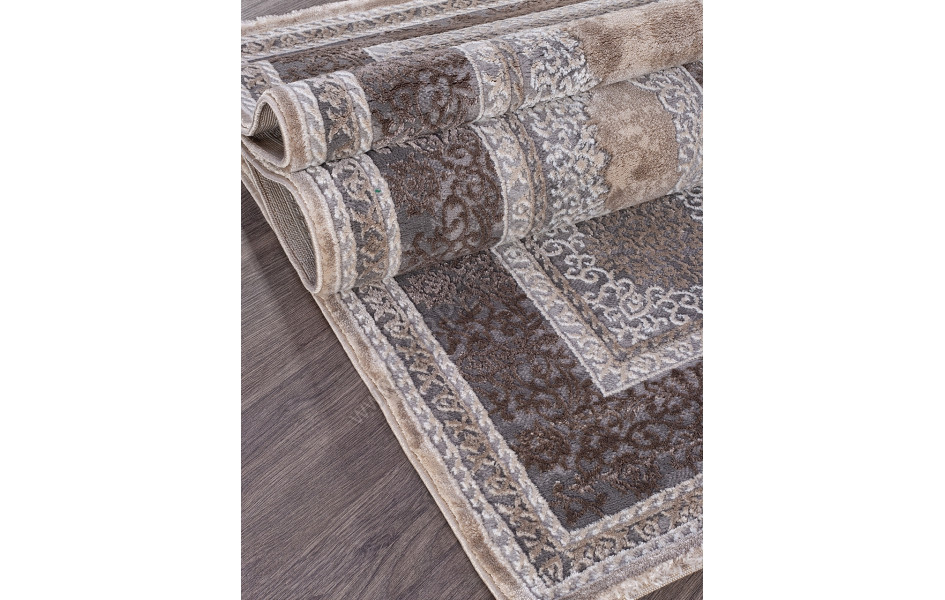 Ковер турецкий прямоугольный 04037C GREY / BROWN - коллекция ARMINA