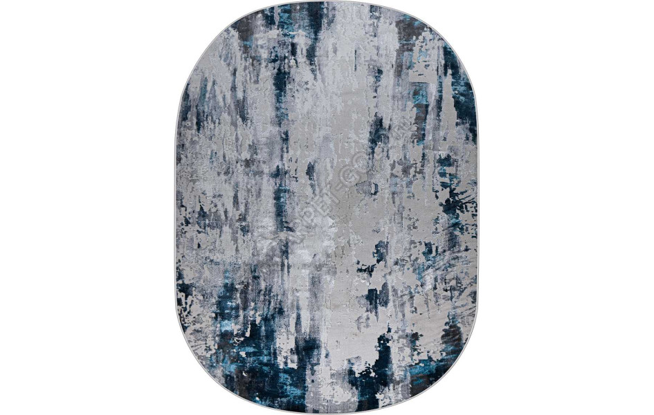 37107A OVAL BLUE FLS / L.GREY Kleopatra