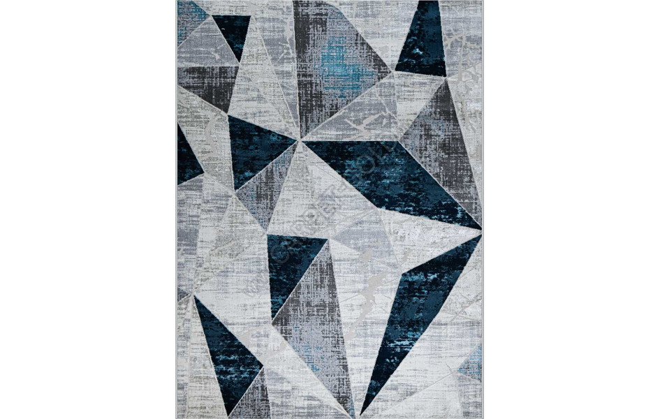 Геометрический абстрактный ковер 37515A STAN BLUE FLS / L.GREY Kleopatra